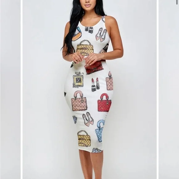 Demure Girly Midi Dress - Picture 2 of 3